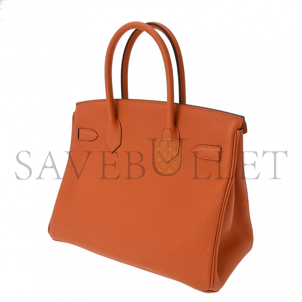 HERMES MASTER BIRKIN 30 TOGO LEATHER ORANGE GOLD BUCKLE BAG H028369CC83 (35*28*18cm)