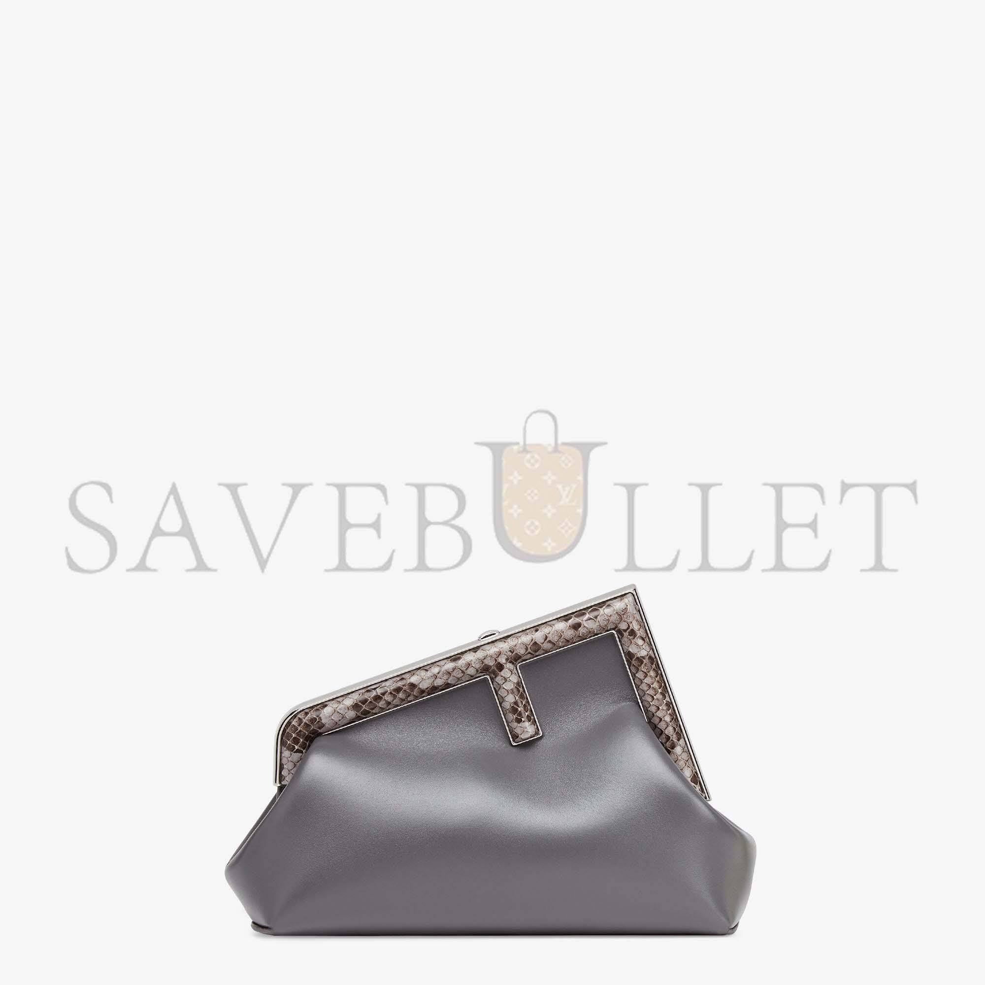 FENDI FIRST SMALL - PYTHON AND DARK GRAY LEATHER BAG 8BP129AGWRF1I00 (26*18*9.5cm)