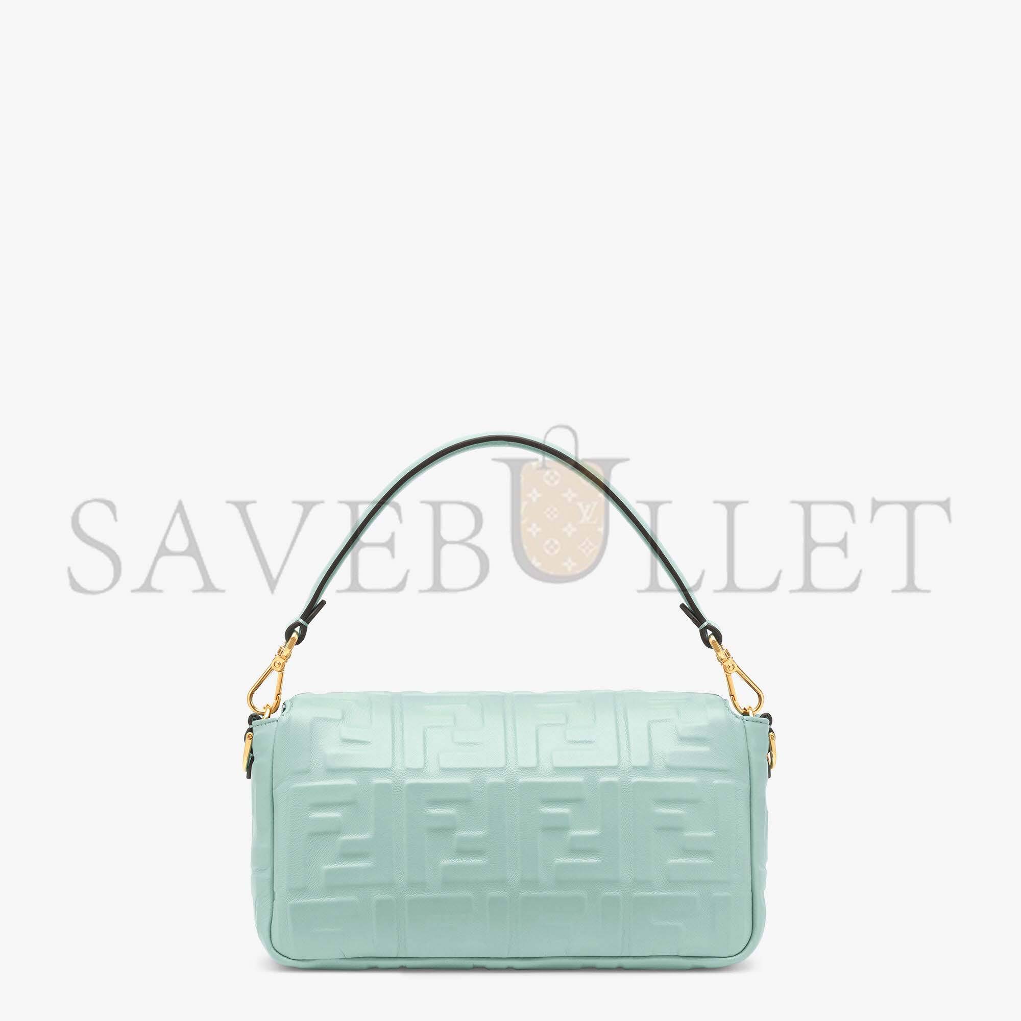 FENDI BAGUETTE - MINT GREEN NAPPA LEATHER BAG 8BR600A72VF1IV6 (27*15*6cm)