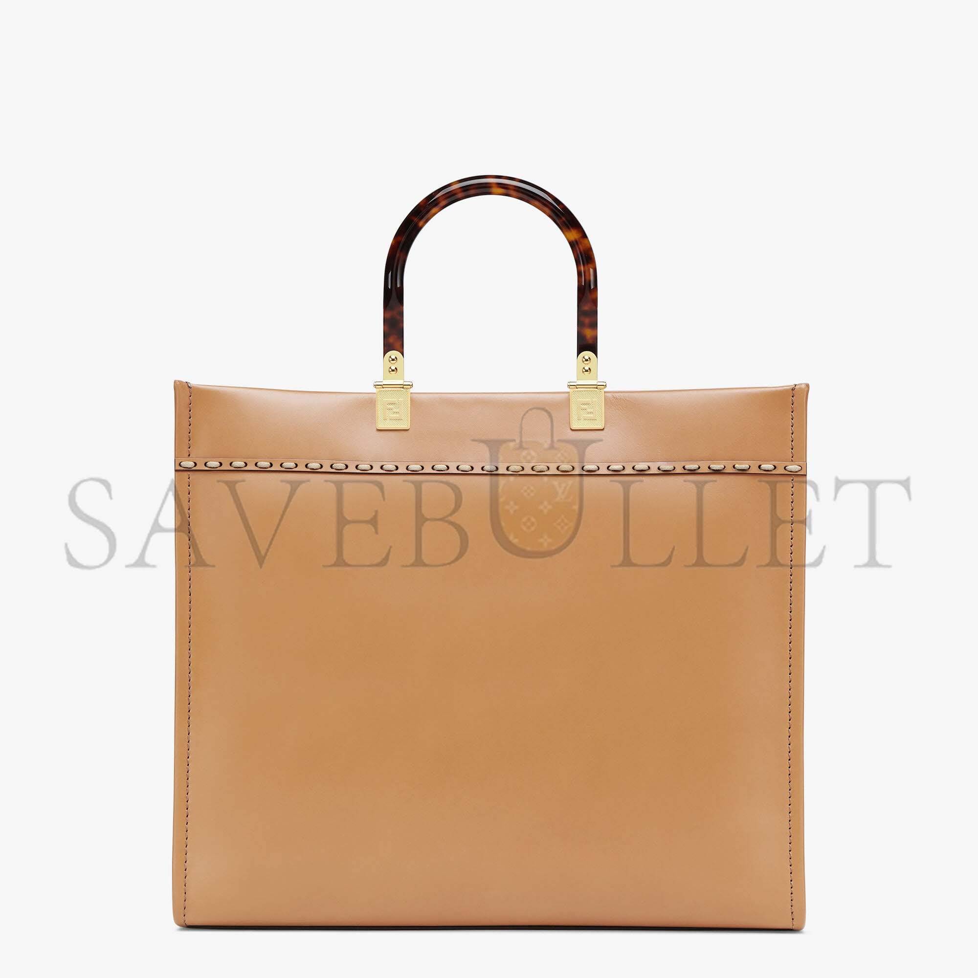 FENDI SUNSHINE MEDIUM - LIGHT BROWN LEATHER AND ELAPHE SHOPPER BAG 8BH386AHN5F1FEO (35*31*17cm)