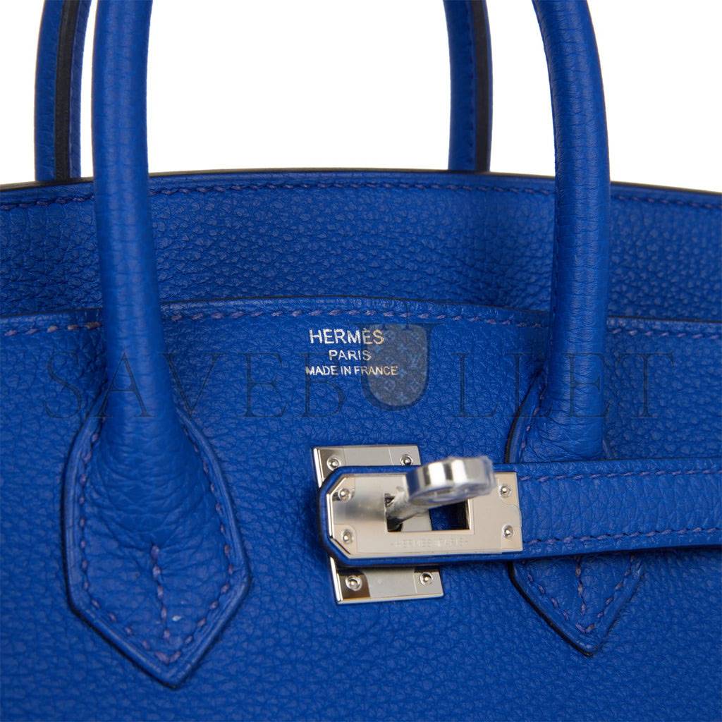 HERMES BIRKIN 25 BLEU ROYAL VERSO TOGO PALLADIUM HARDWARE HANDMADE (25cm)