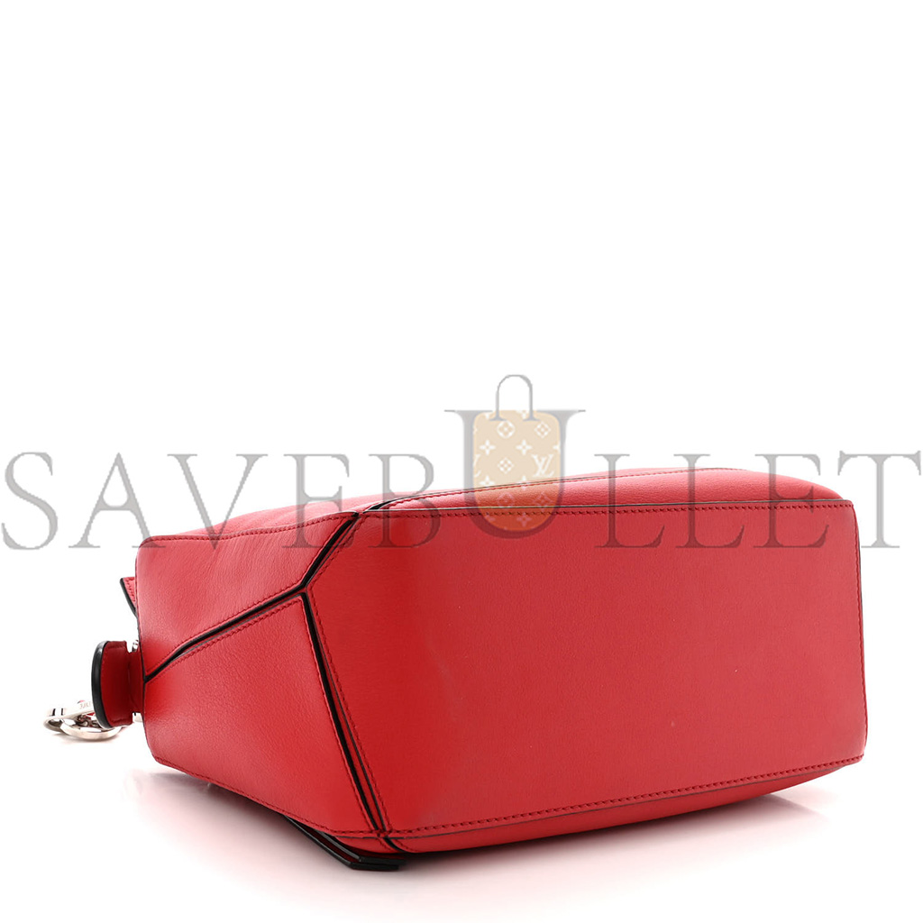 LOEWE CALFSKIN SMALL PUZZLE BAG SCARLET (24*16.5*10.5cm)