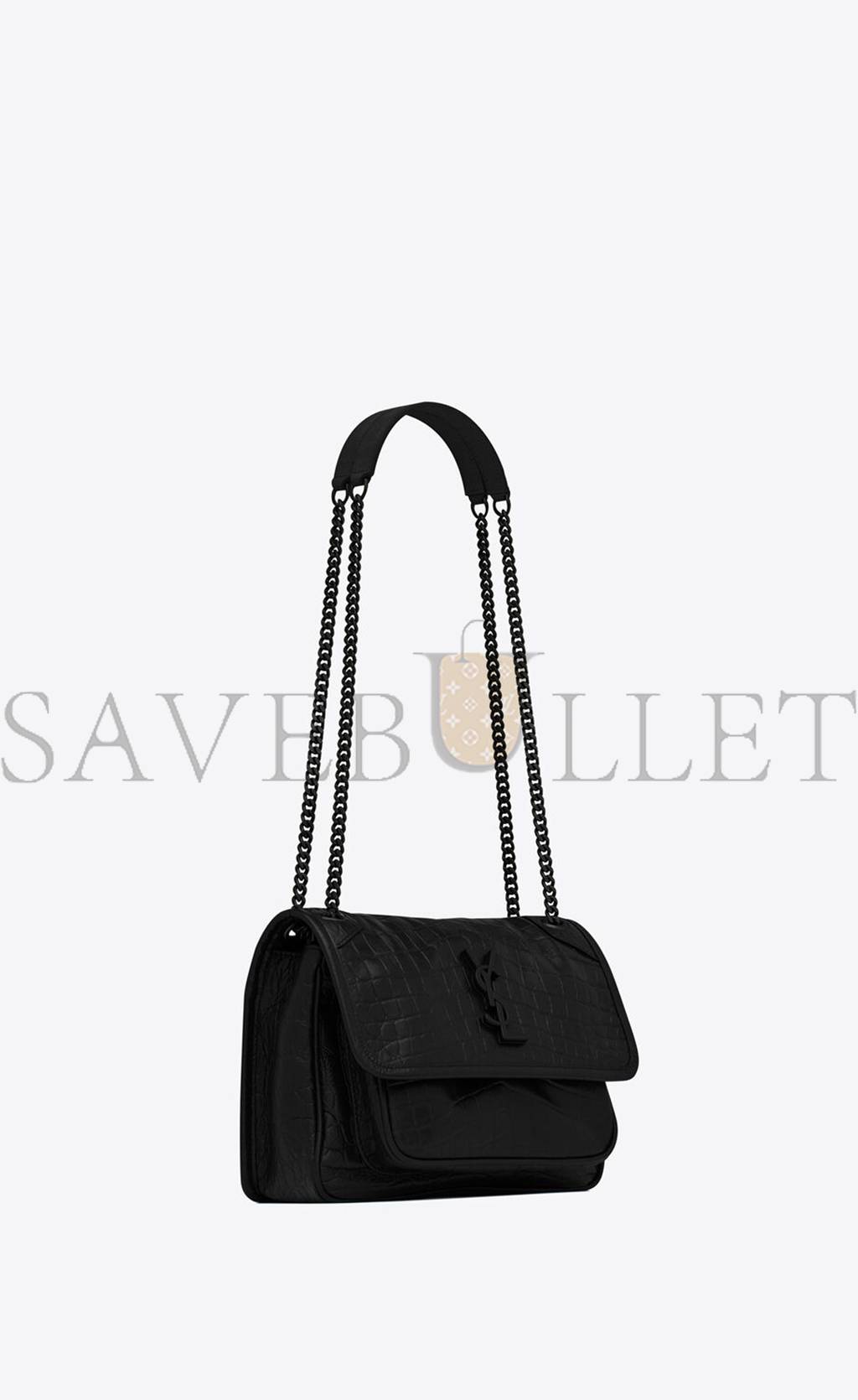 YSL NIKI BABY CHAIN BAG IN CROCODILE-EMBOSSED LEATHER 6331511K00U1000 (21*16*7.5cm)