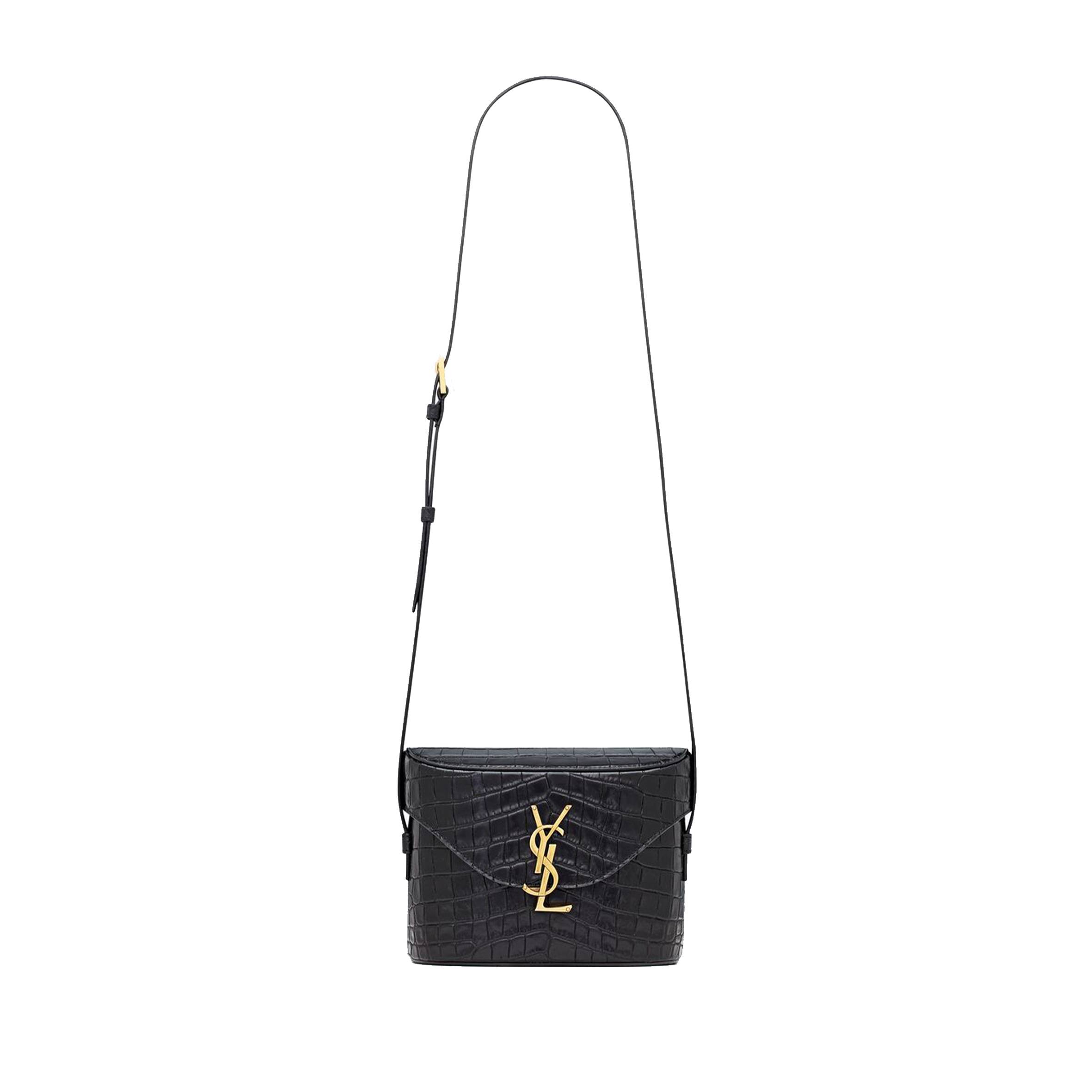 YSL JUNE BOX BAG IN CROCODILE-EMBOSSED LEATHER 728606AAAOH1000 (19*15*8cm)